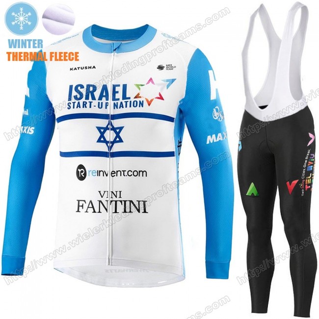Winter Thermal Fleece Israel Start-Up Nation 2020 Fietskleding Set Wielershirts Lange Mouw+Lange Wielrenbroek Bib TQWUU Winter Thermal Fleece Israel Start-Up Nation 2020 Fietskleding Set Wielershirts Lange Mouw+Lange Wielrenbroek Bib TQWUU