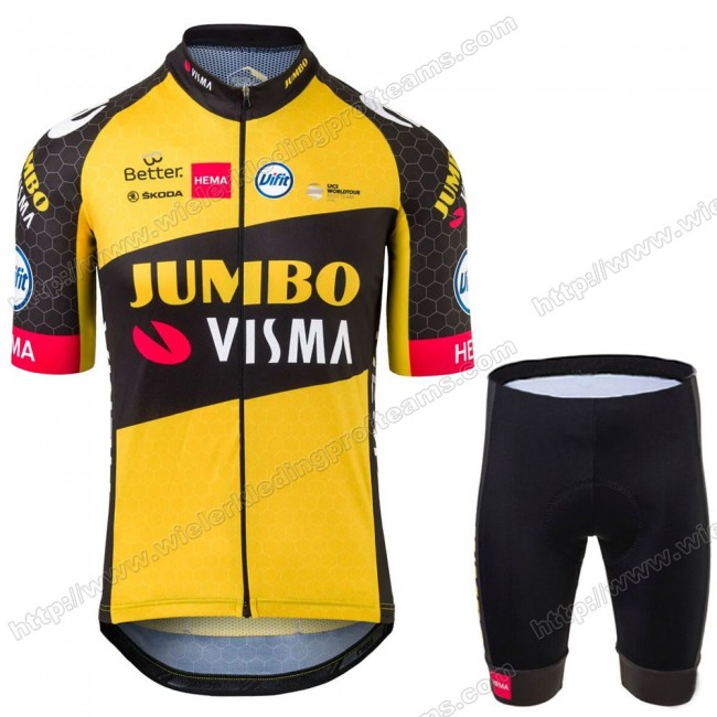 Jumbo Visma Pro Team 2021 Maillot Cyclisme Manche Courte+Fietsbroeken UJJTZ Jumbo Visma Pro Team 2021 Maillot Cyclisme Manche Courte+Fietsbroeken UJJTZ