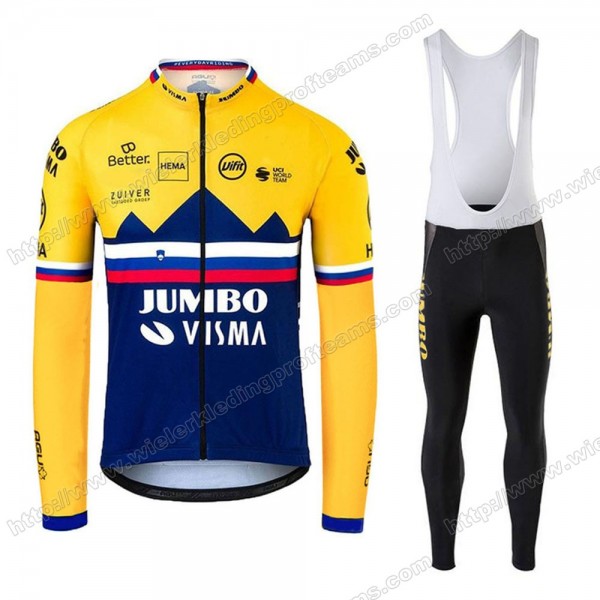 Jumbo Visma 2020 SLOVAKIAN Fietskleding Set Wielershirts Lange Mouw+Lange Wielrenbroek Bib ICGJT