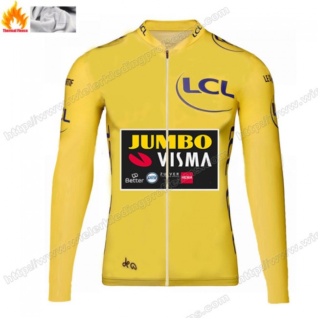 Winter Thermal Fleece Jumbo Visma 2020 Tour De France Wielershirts Lange Mouwen AQBNP Winter Thermal Fleece Jumbo Visma 2020 Tour De France Wielershirts Lange Mouwen AQBNP