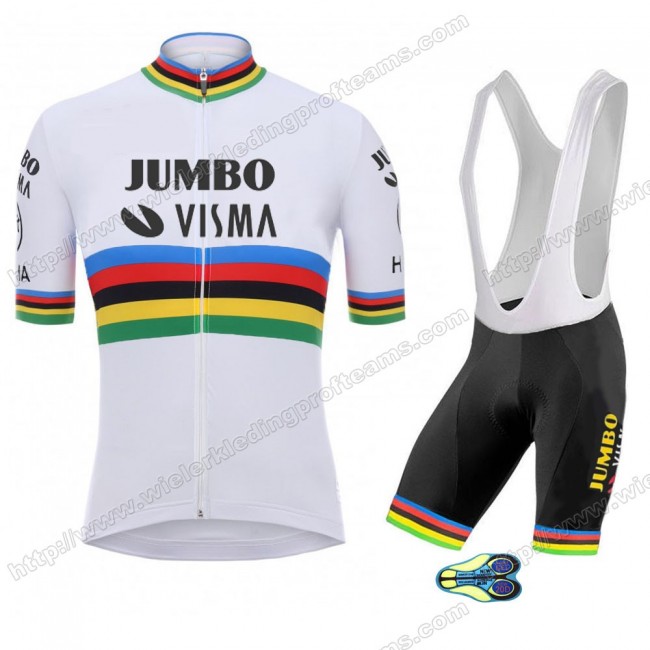 Team Jumbo Visma UCI World Champion 2020 Fietskleding Set Fietsshirt Met Korte Mouwen+Korte Koersbroek Bib HHHEU Team Jumbo Visma UCI World Champion 2020 Fietskleding Set Fietsshirt Met Korte Mouwen+Korte Koersbroek Bib HHHEU