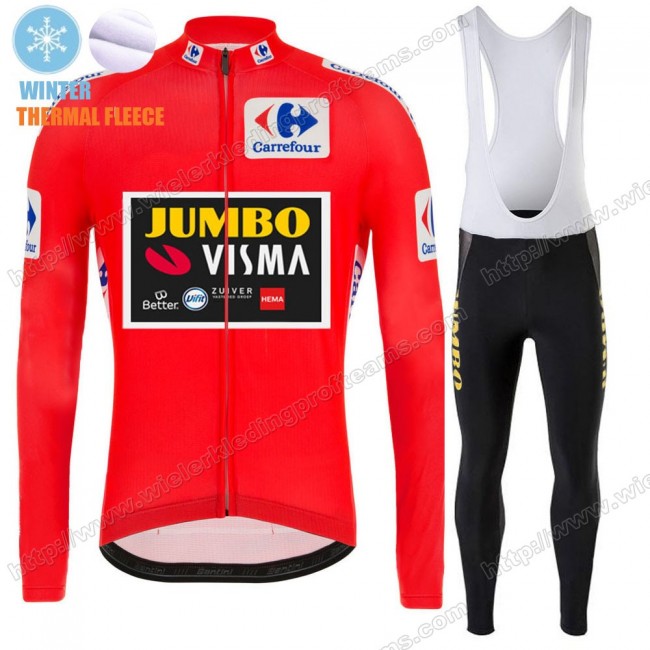 Winter Fleece Jumvo Visma Spanish Pro Team 2021 Fietskleding Set Wielershirts Lange Mouw+Lange Wielrenbroek Bib QAPNI Winter Fleece Jumvo Visma Spanish Pro Team 2021 Fietskleding Set Wielershirts Lange Mouw+Lange Wielrenbroek Bib QAPNI