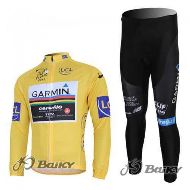 Garmin Cervelo Pro Team Wielerkleding Set Wielershirts Lange Mouw+Lange Fietsbroeken Geel Garmin Cervelo Pro Team Wielerkleding Set Wielershirts Lange Mouw+Lange Fietsbroeken Geel