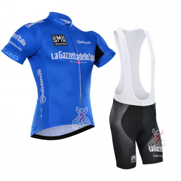 2016 Tour De Italia Fietskleding Set Fietsshirt Met Korte Mouwen+Korte Koersbroek Blauw