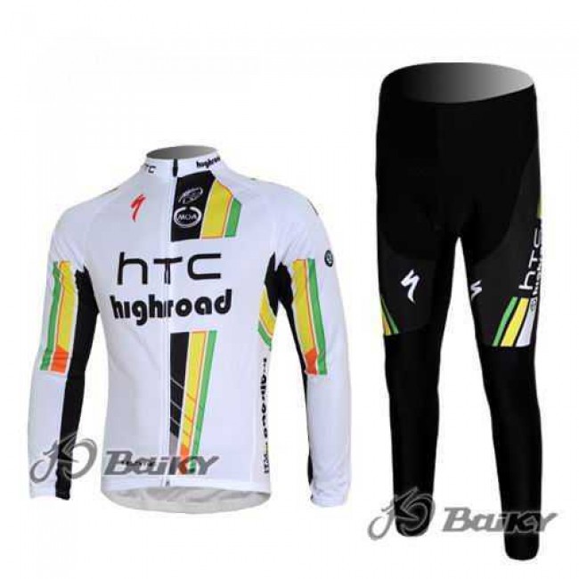 HTC-Highroad Pro Team Fietskleding Wielershirts Lange Mouw+Lange Fietsbroeken Wit Groen HTC-Highroad Pro Team Fietskleding Wielershirts Lange Mouw+Lange Fietsbroeken Wit Groen