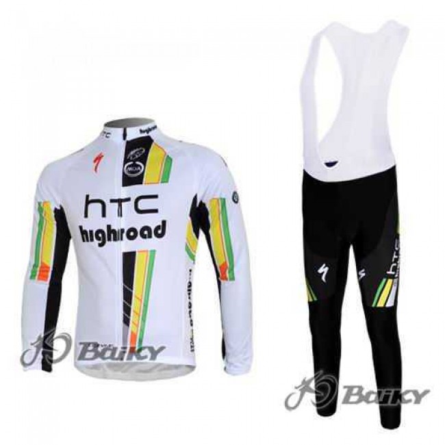 HTC-Highroad Pro Team Fietskleding Wielershirts Lange Mouw+Lange Fietsbroeken Bib Wit Groen HTC-Highroad Pro Team Fietskleding Wielershirts Lange Mouw+Lange Fietsbroeken Bib Wit Groen