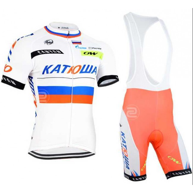 2015 Katusha Fietskleding Set Fietsshirt Met Korte Mouwen+Korte Koersbroek Wit 2015 Katusha Fietskleding Set Fietsshirt Met Korte Mouwen+Korte Koersbroek Wit
