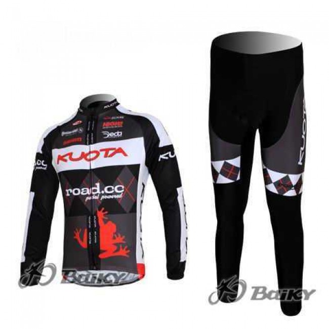 Kuota SRAM Road Pro Team Fietskleding Set Wielershirts Lange Mouw+Lange Fietsbroeken Zwart Wit Kuota SRAM Road Pro Team Fietskleding Set Wielershirts Lange Mouw+Lange Fietsbroeken Zwart Wit