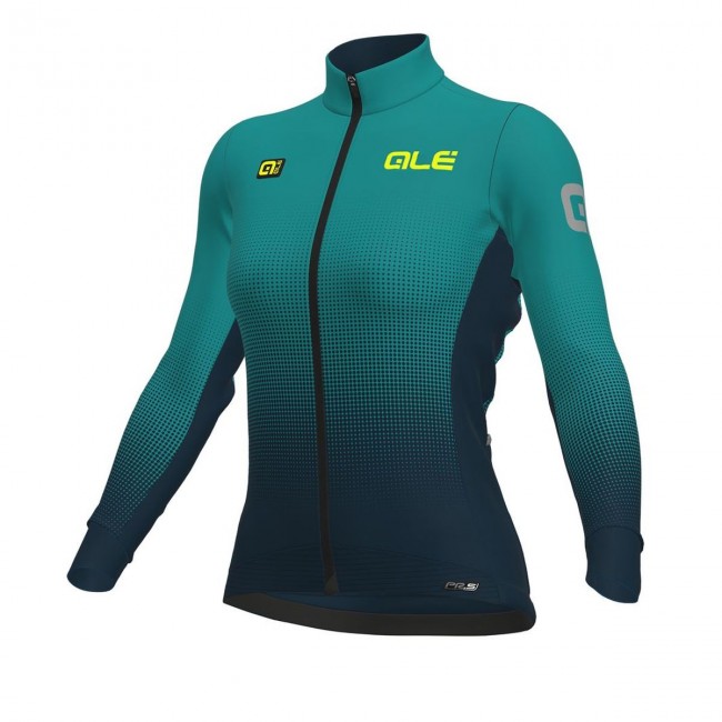 Dames Ale PRS Dots DWR-Petrolio Wielershirt Lange Mouw Dames Ale PRS Dots DWR-Petrolio Wielershirt Lange Mouw