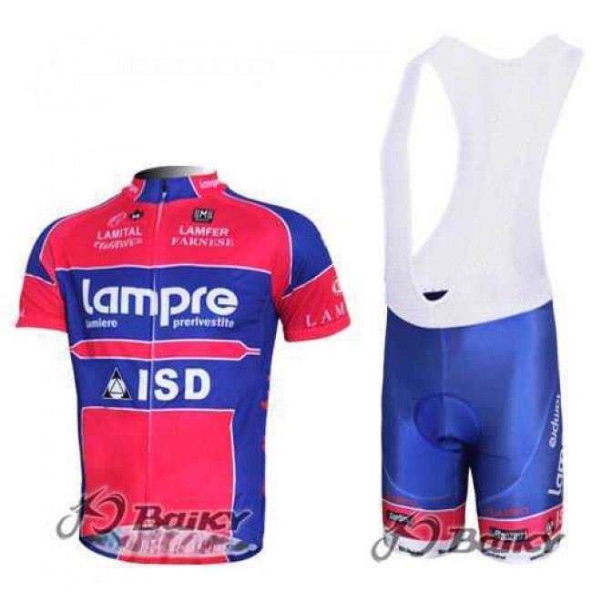 Lampre ISD Pro Team Fietskleding Set Fietsshirt Met Korte Mouwen+Korte Koersbroek Blauw Roze Lampre ISD Pro Team Fietskleding Set Fietsshirt Met Korte Mouwen+Korte Koersbroek Blauw Roze