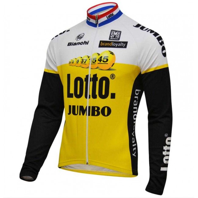 2016 Lotto Jumbo Wielershirt Lange Mouwen Geel 2016 Lotto Jumbo Wielershirt Lange Mouwen Geel