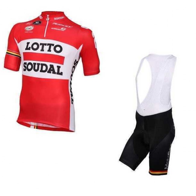 2016 LOTTO SOUDAL Fietskleding Set Fietsshirt Korte Mouwen+Fietsbroek Bib Korte Rood-2 2016 LOTTO SOUDAL Fietskleding Set Fietsshirt Korte Mouwen+Fietsbroek Bib Korte Rood-2