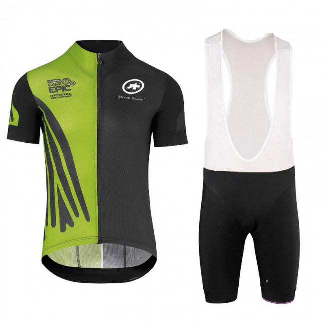 Nouveau 2018 Assos SS.Capeepicx Fietskleding Set Fietsshirt Korte Mouwen+Koersbroek Kort Bib Groen Zwart Nouveau 2018 Assos SS.Capeepicx Fietskleding Set Fietsshirt Korte Mouwen+Koersbroek Kort Bib Groen Zwart