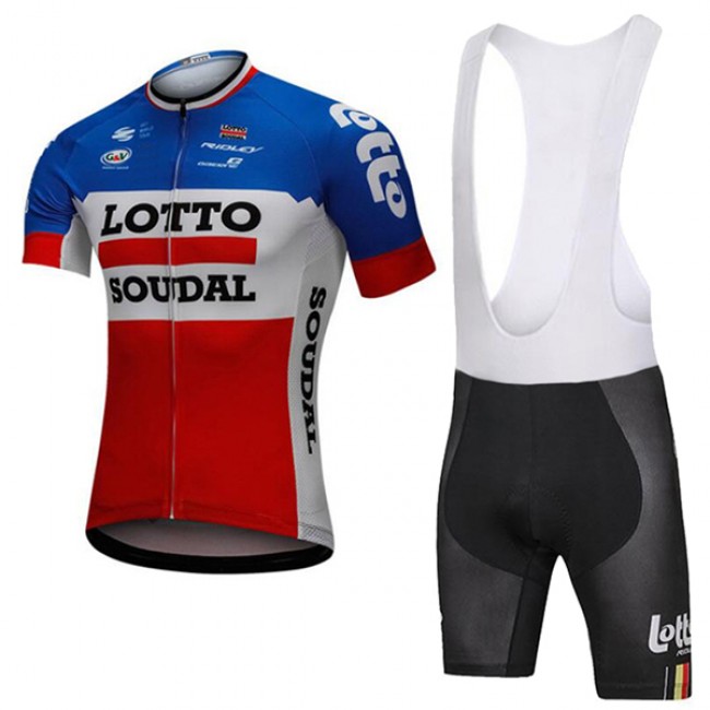 2018 Lotto Soudal Blauw Wit Rood Fietskleding Set Wielershirt Korte Mouw+Korte Fietsbroeken Bib 2018 Lotto Soudal Blauw Wit Rood Fietskleding Set Wielershirt Korte Mouw+Korte Fietsbroeken Bib