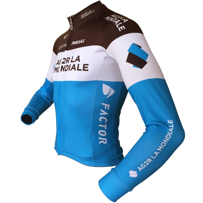 Ag2r La Mondiale 2018 Wielershirt Lange Mouw Ag2r La Mondiale 2018 Wielershirt Lange Mouw