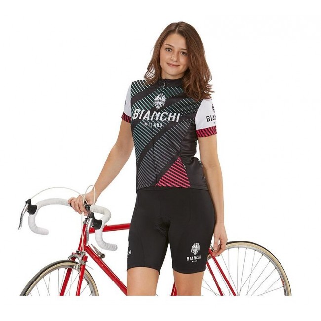 Bianchi Milano Atella Dames Fietskleding Set Wielershirt Korte Mouwen+Korte Fietsbroeken Bianchi Milano Atella Dames Fietskleding Set Wielershirt Korte Mouwen+Korte Fietsbroeken