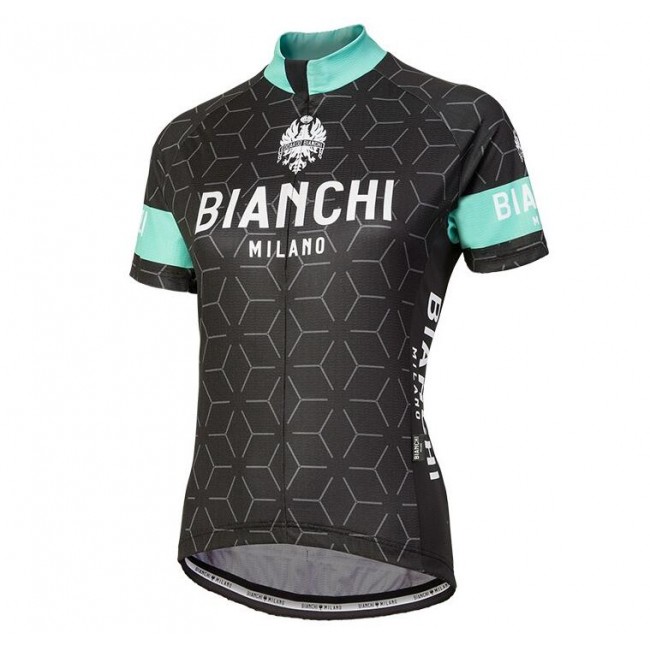 Bianchi Milano Nevola Black Dames Wielershirt Korte Mouwen Bianchi Milano Nevola Black Dames Wielershirt Korte Mouwen