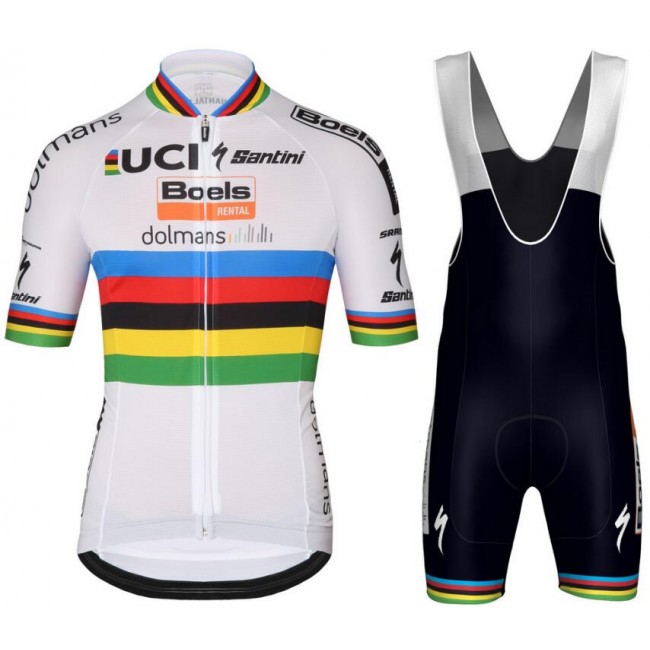 Boels Dolmans 2018 World Champion Fietskleding Set Wielershirt Korte Mouw+Korte Fietsbroeken Bib Boels Dolmans 2018 World Champion Fietskleding Set Wielershirt Korte Mouw+Korte Fietsbroeken Bib
