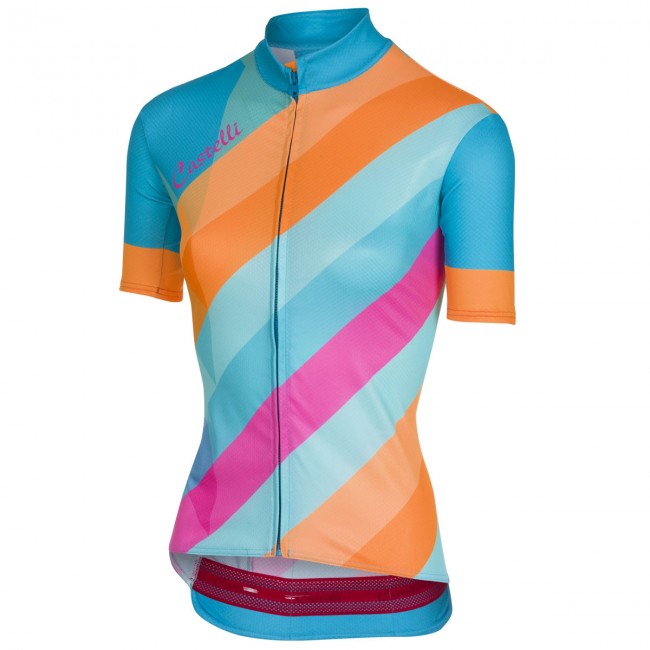 Castelli Prisma-Light Bleu Dames Wielershirt Korte Mouw Castelli Prisma-Light Bleu Dames Wielershirt Korte Mouw