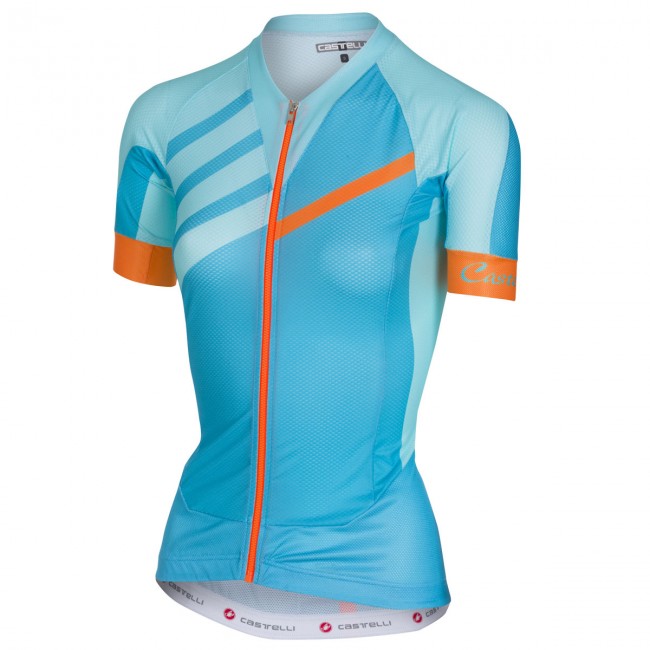 Castelli Aero Race-Light Bleu Dames Wielershirt Korte Mouw Castelli Aero Race-Light Bleu Dames Wielershirt Korte Mouw