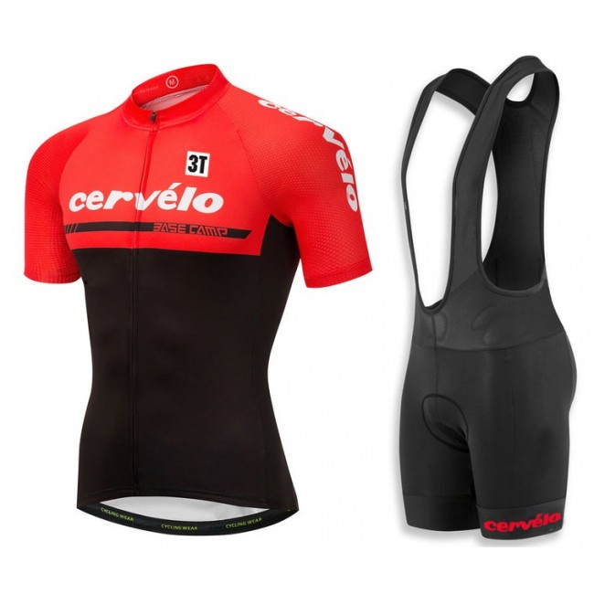 2018 Cervelo 3T Rood Fietskleding Set Wielershirt Korte Mouw+Korte Fietsbroeken Bib 2018 Cervelo 3T Rood Fietskleding Set Wielershirt Korte Mouw+Korte Fietsbroeken Bib