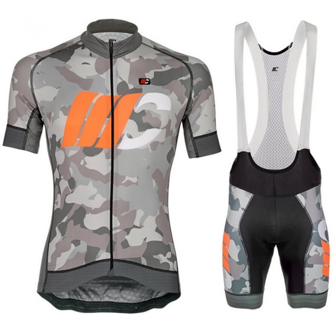 Cipollini Prestige Camo Grijs Oranje Fietskleding Set Wielershirt Korte Mouw+Korte Fietsbroeken Bib Cipollini Prestige Camo Grijs Oranje Fietskleding Set Wielershirt Korte Mouw+Korte Fietsbroeken Bib