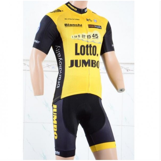 LottoNL-Jumbo 2018 Fietskleding Set Wielershirt Korte Mouwen+Korte Fietsbroeken LottoNL-Jumbo 2018 Fietskleding Set Wielershirt Korte Mouwen+Korte Fietsbroeken