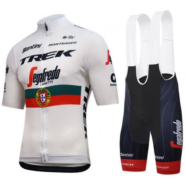 Trek-Segafredo Portuguese Champion 2018 Fietskleding Set Wielershirt Korte Mouw+Korte Fietsbroeken Bib