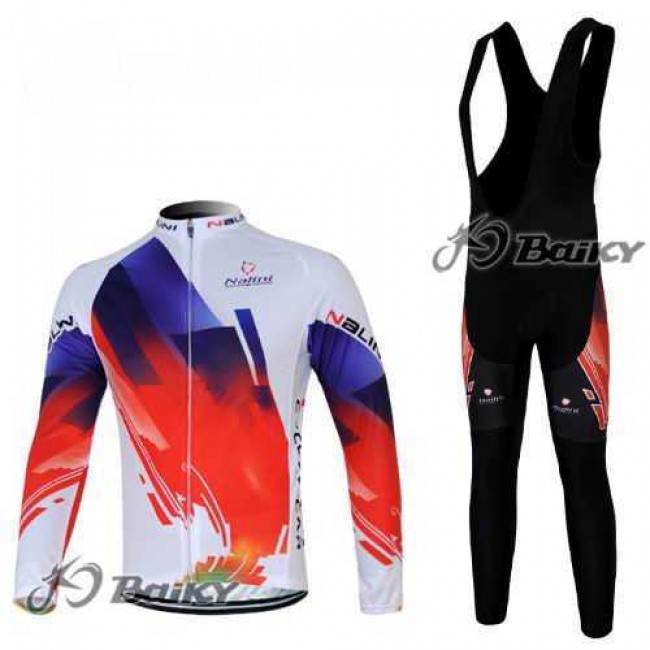 Nalini Pro Team Fietskleding Set Wielershirts Lange Mouw+Lange Fietsbroeken Bib Rood Wit Nalini Pro Team Fietskleding Set Wielershirts Lange Mouw+Lange Fietsbroeken Bib Rood Wit