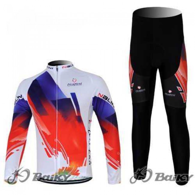 Nalini Pro Team Fietskleding Set Wielershirts Lange Mouw+Lange Fietsbroeken Rood Wit Nalini Pro Team Fietskleding Set Wielershirts Lange Mouw+Lange Fietsbroeken Rood Wit