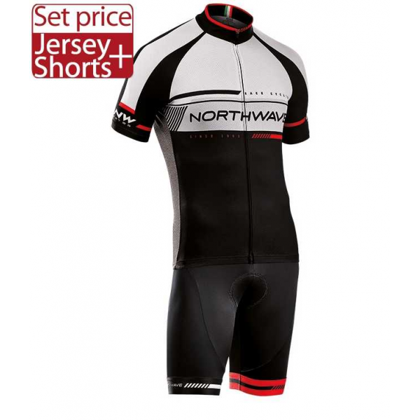 2016 NorthWave Fietskleding Set Fietsshirt Met Korte Mouwen+Korte Koersbroek 002