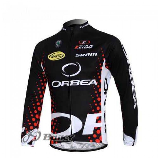 Orbea Pro Team Wielershirts Lange Mouwen Zwart Rood Orbea Pro Team Wielershirts Lange Mouwen Zwart Rood