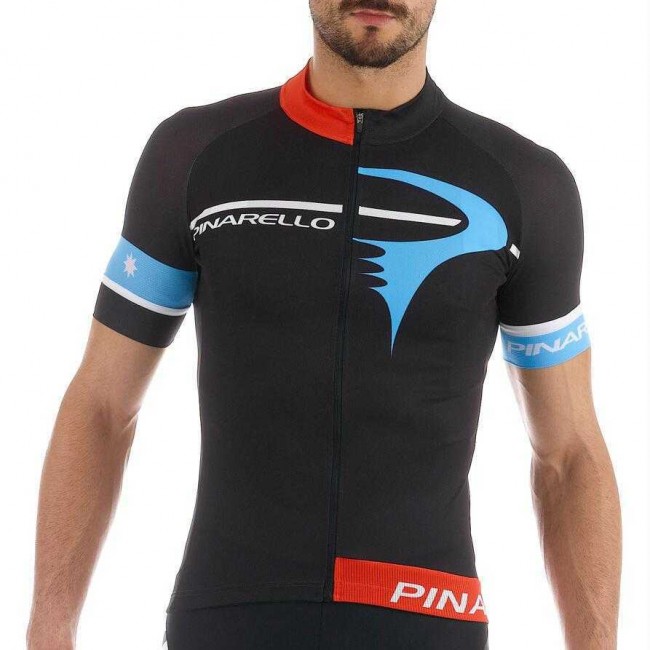 2016 Pinarello Wielershirt Korte Mouw Zwart Rood Blauw 2016 Pinarello Wielershirt Korte Mouw Zwart Rood Blauw