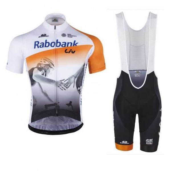 2016 RABOBANK Fietskleding Set Fietsshirt Met Korte Mouwen+Korte Koersbroek