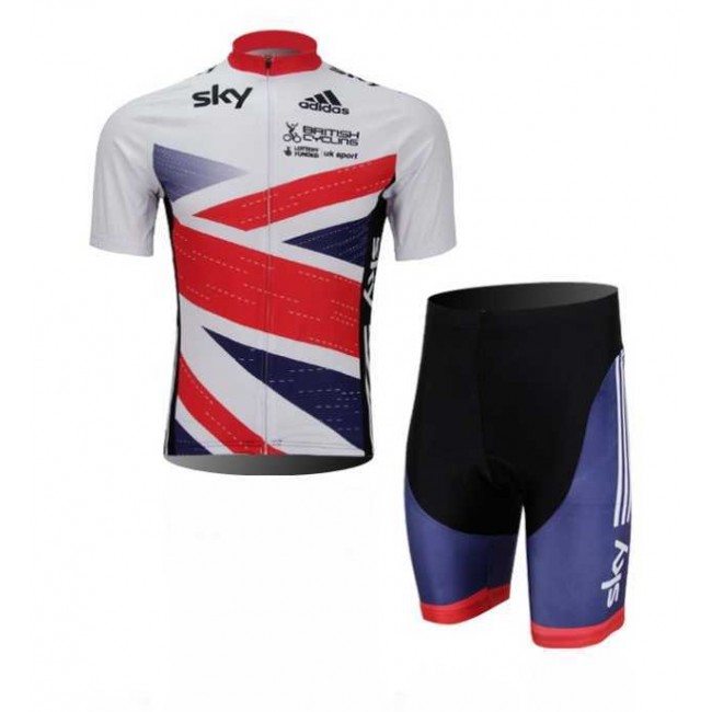 Goedkoop Sky British Wielerkleding Set Wielershirts Korte Mouw+Fietsbroek Goedkoop Sky British Wielerkleding Set Wielershirts Korte Mouw+Fietsbroek