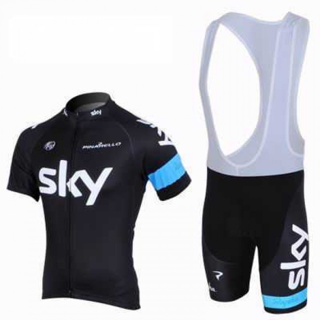 2013 Teams Sky Fietskleding Set Fietsshirt Met Korte Mouwen+Korte Koersbroek Zwart Blauw 2013 Teams Sky Fietskleding Set Fietsshirt Met Korte Mouwen+Korte Koersbroek Zwart Blauw