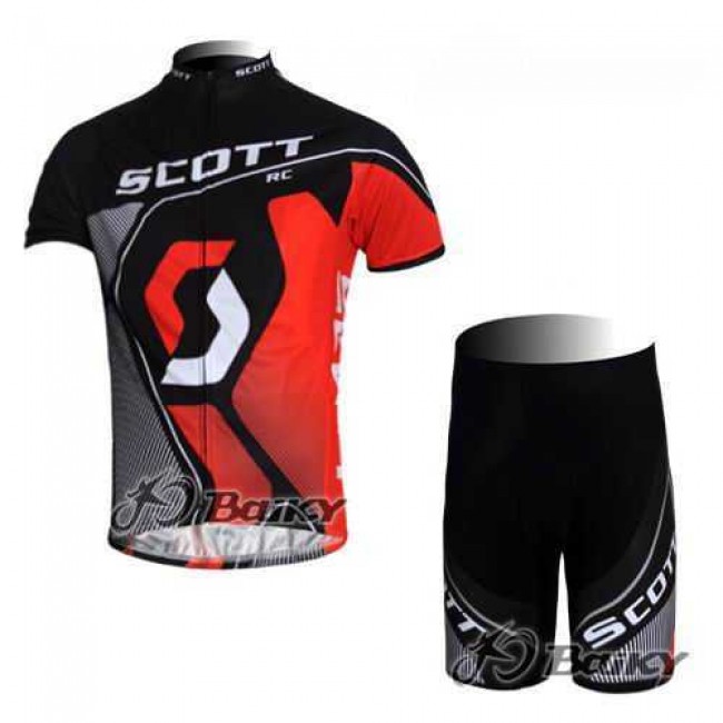 Scott Racing Teams Wielerkleding Set Wielershirts Korte+Korte Fietsbroeken Zwart Rood Scott Racing Teams Wielerkleding Set Wielershirts Korte+Korte Fietsbroeken Zwart Rood