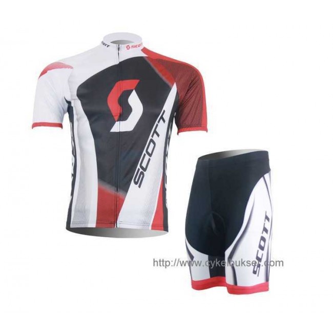 Scott RC Pro Wielerkleding Set Set Wielershirts Korte Mouw+Fietsbroek Rood Wit Scott RC Pro Wielerkleding Set Set Wielershirts Korte Mouw+Fietsbroek Rood Wit