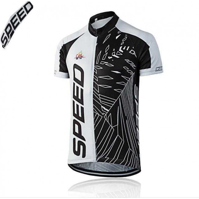 2016 Speed Wielershirt Met Korte Mouwen Zwart Wit 2016 Speed Wielershirt Met Korte Mouwen Zwart Wit