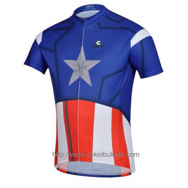 Captain America Wielershirt Met Korte Mouwen Captain America Wielershirt Met Korte Mouwen