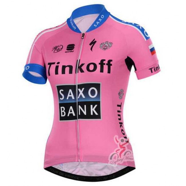 2015 Tinkoff Saxo Bank Dames Wielershirt Met Korte Mouwen 2015 Tinkoff Saxo Bank Dames Wielershirt Met Korte Mouwen