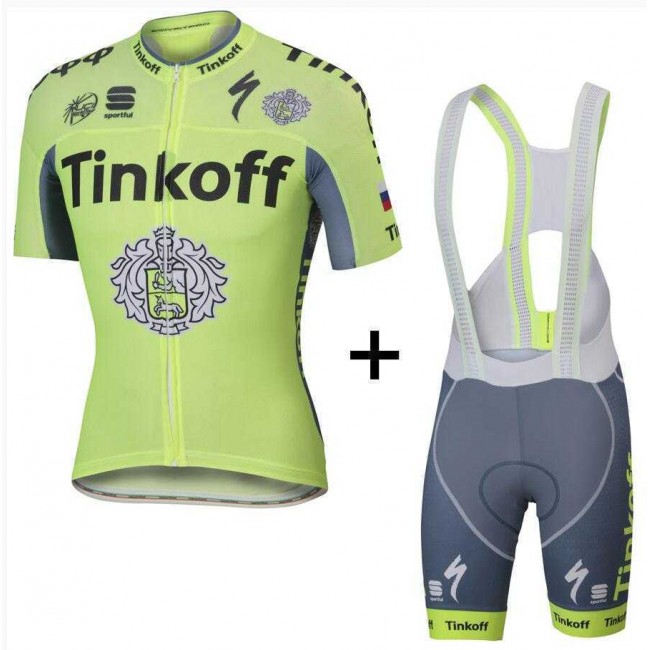 2016 Tinkoff Fietskleding Set Fietsshirt Met Korte Mouwen+Korte Koersbroek Groen 2016 Tinkoff Fietskleding Set Fietsshirt Met Korte Mouwen+Korte Koersbroek Groen