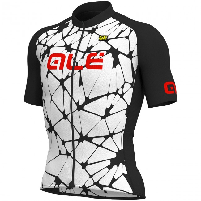 Ale Solid Cracle-Wit Wielershirt Korte Mouw Ale Solid Cracle-Wit Wielershirt Korte Mouw